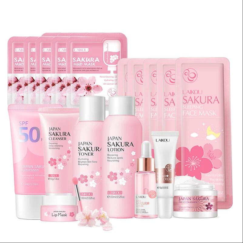 Korean Skincare Routine - Japan Sakura Gesichtsreiniger Koreanisches Gesichtsserum Peeling